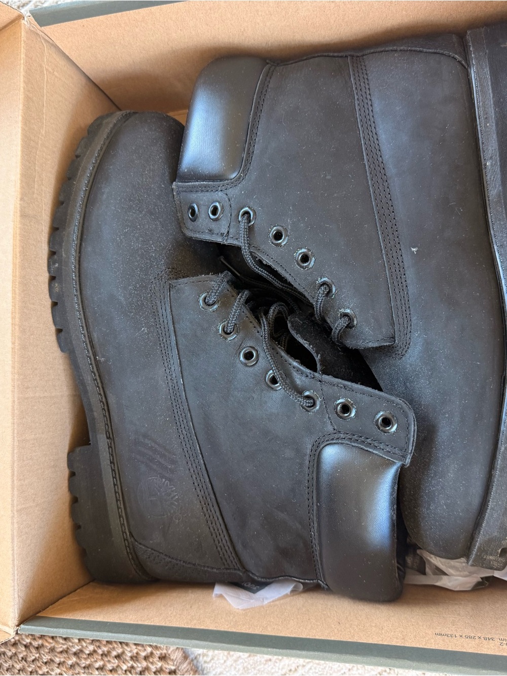 Timberland Black Nubuck Lace-Up Work Boots